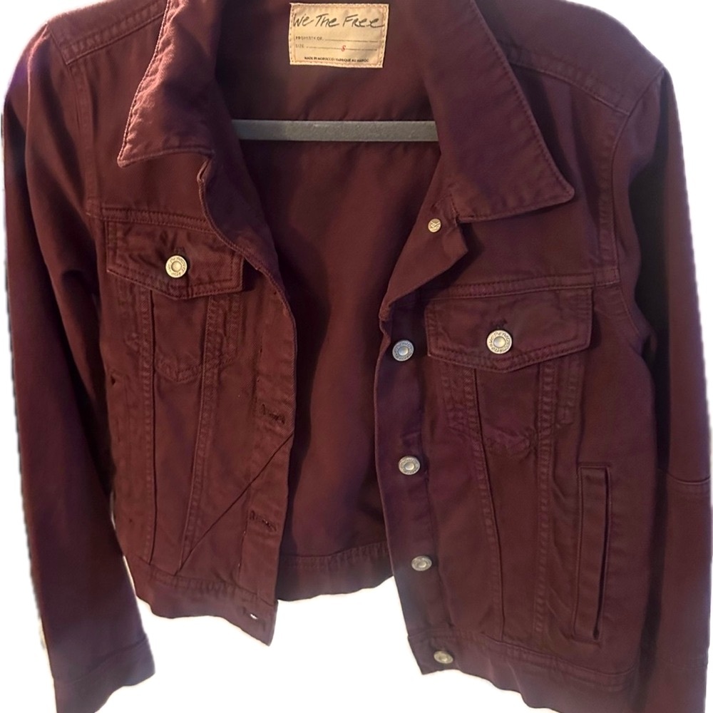 We The Free Deep Burgundy Jean Jacket